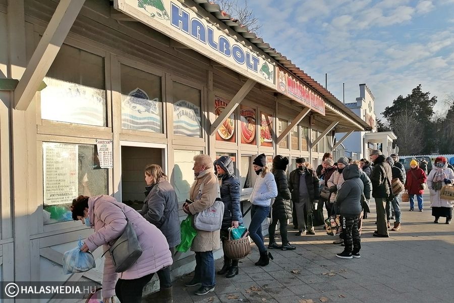 (►) Karácsony előtti roham a halasi piacon