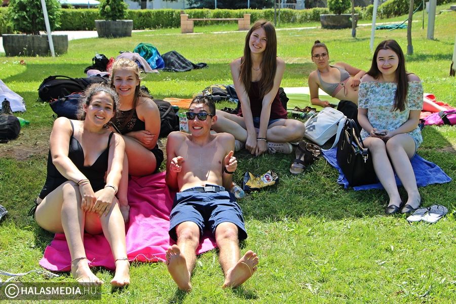 Strand, happy, szünet, buli