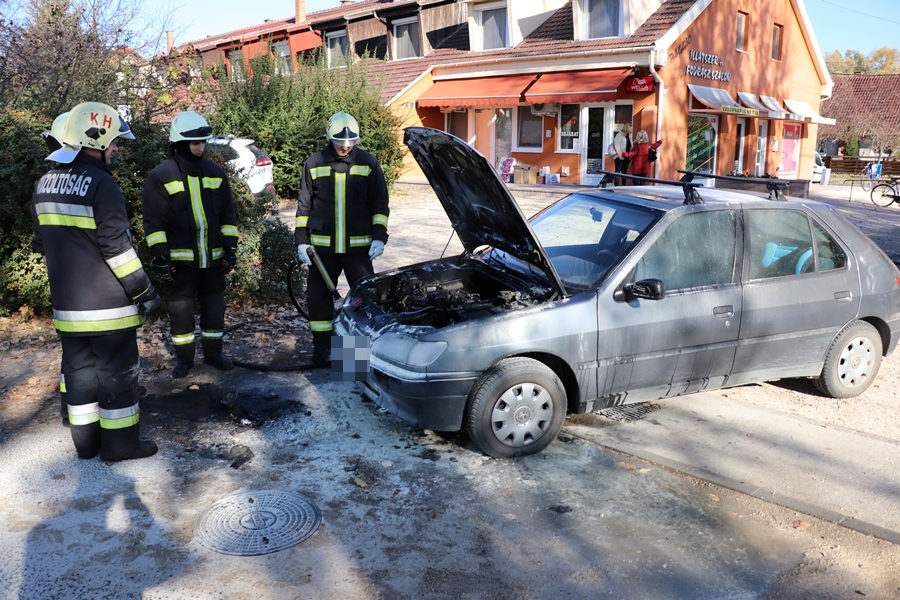 Kigyulladt egy Peugeot, civilek segítettek a sofőrnek