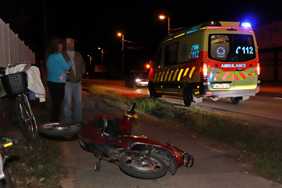 Elektromos biciklis férfi okozott balesetet a Kőrösi úton (galéria)