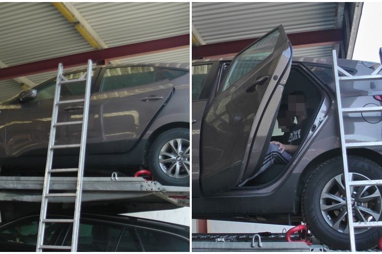 Tréleren lévő autóban bújtak el az afgánok