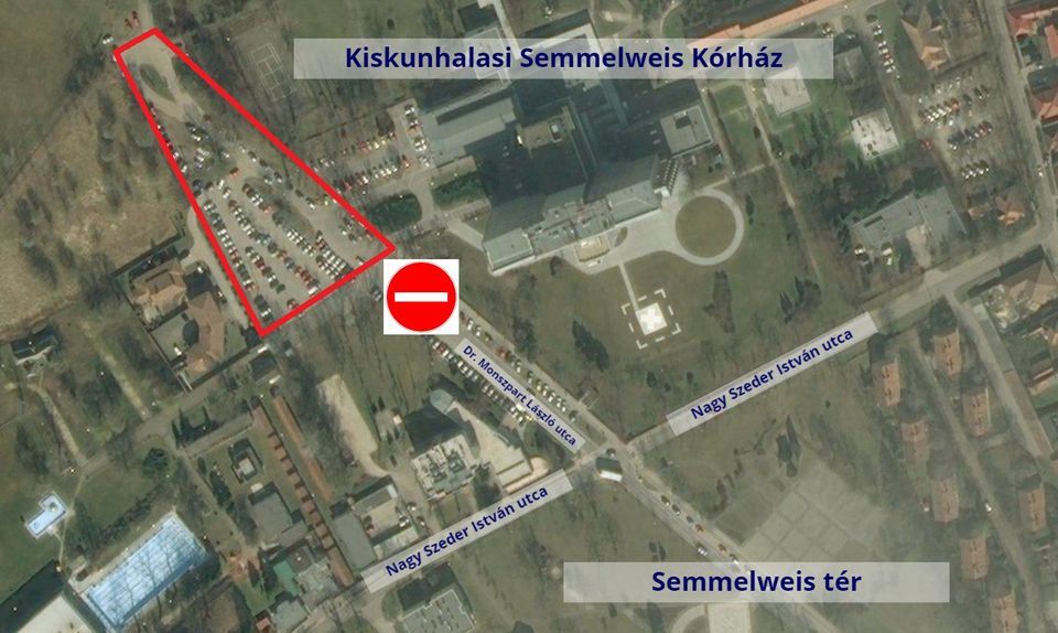 Felújítás miatt szerdától lezárják a kórházi parkolót