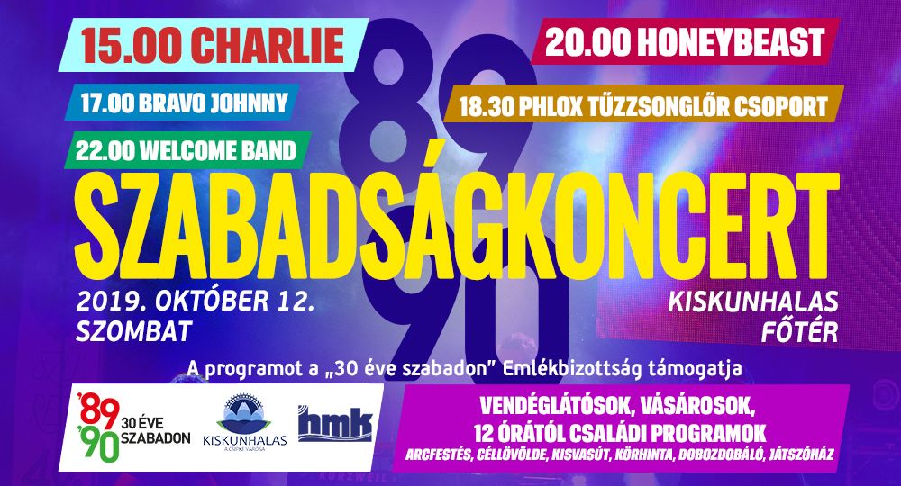 Szombaton Szabadságkoncert és Szüret After