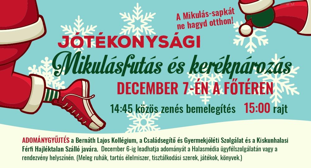 Jótékonysági mikulásfutás és kerékpározás 2019