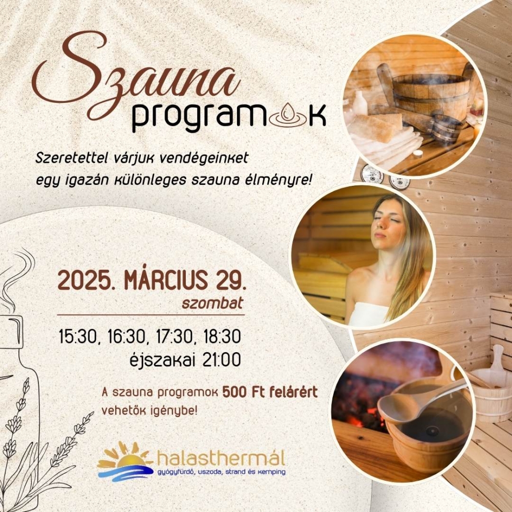 Szauna programok - március