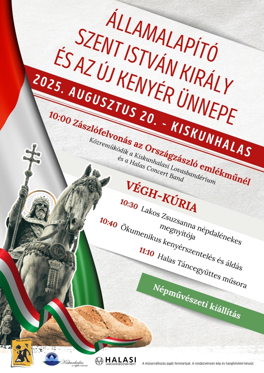 Augusztus 20 - Államalapító Szent István király és az új kenyér ünnepe