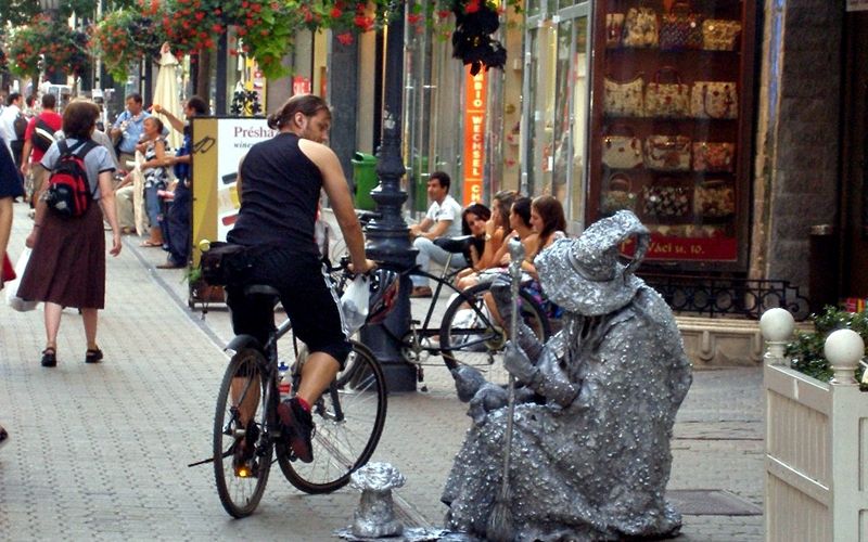 Élő szobor a Szüreti Napokon