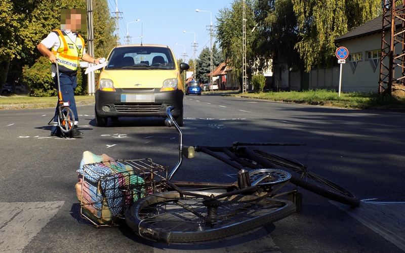 Nem adott elsőbbséget a biciklis