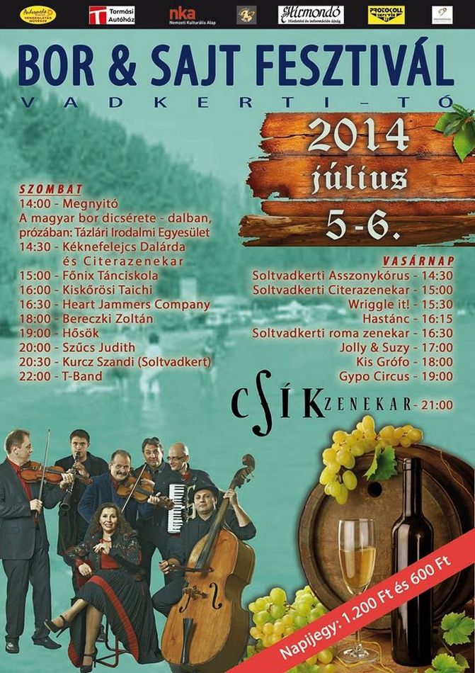 Nyárnyitó Bor & Sajt Fesztivál a Vadkerti-tónál