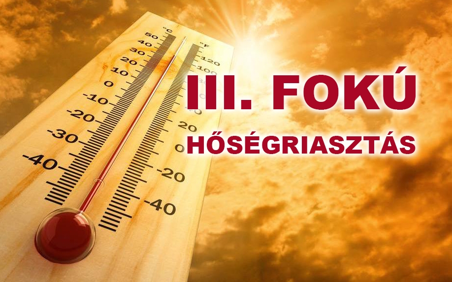 III. fokú hőségriasztás csütörtök éjfélig