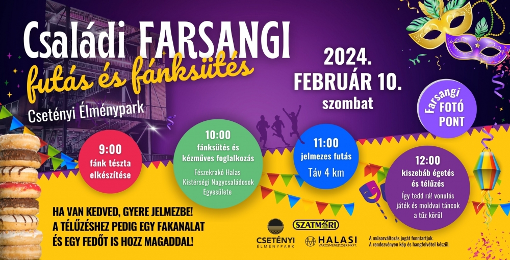 Családi farsangi futás és fánk sütés