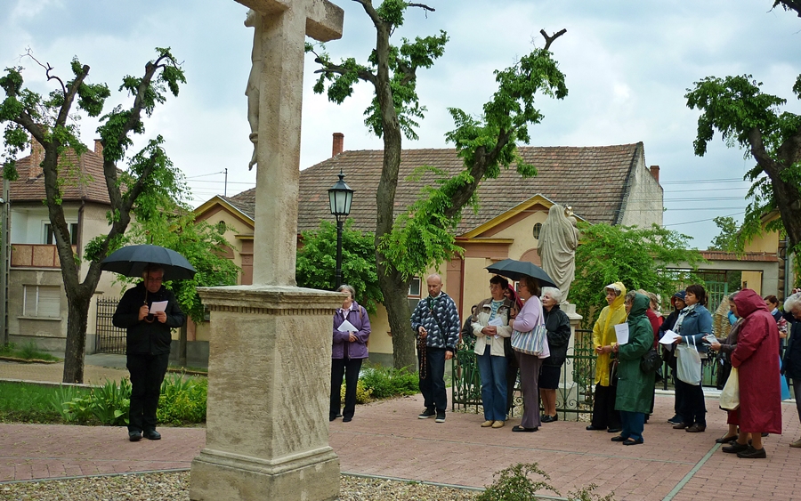 Élő rózsafüzér zarándoklat a halasiakért