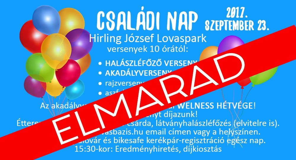 Lovas családi nap elnapolva