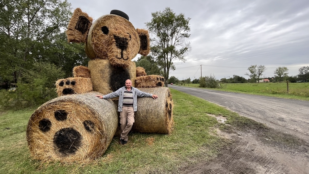 Óriásmackó ül a kötönyi határban