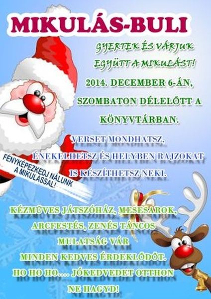 Mikulás-buli a könyvtárban