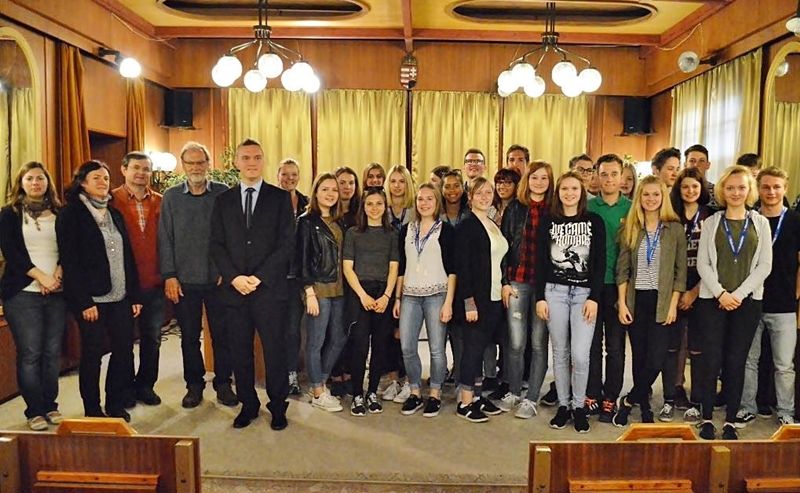 Kronachi diákok fogadása a városházán