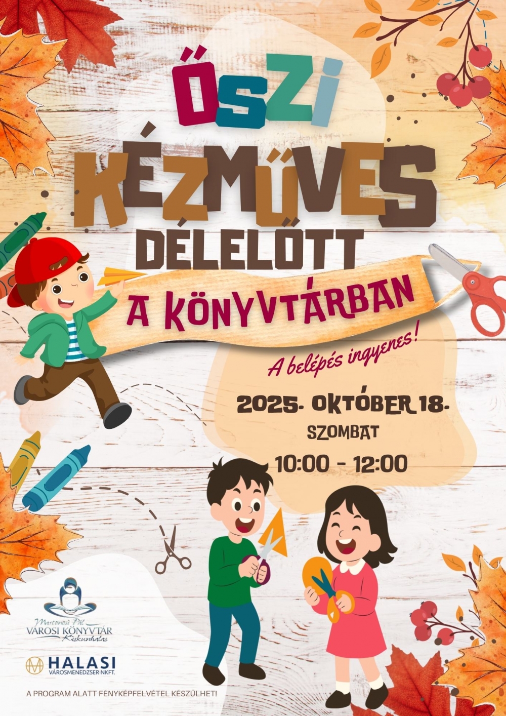 Őszi kézműves délelőtt a Könyvtárban gyerekeknek