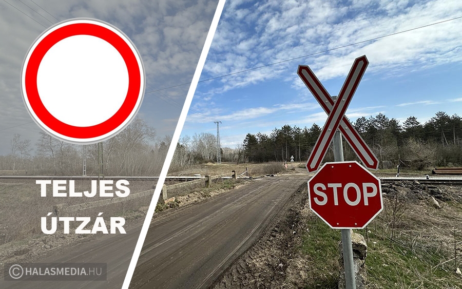 8 órán át teljes útzár a Tázlári úti vasúti átkelőnél