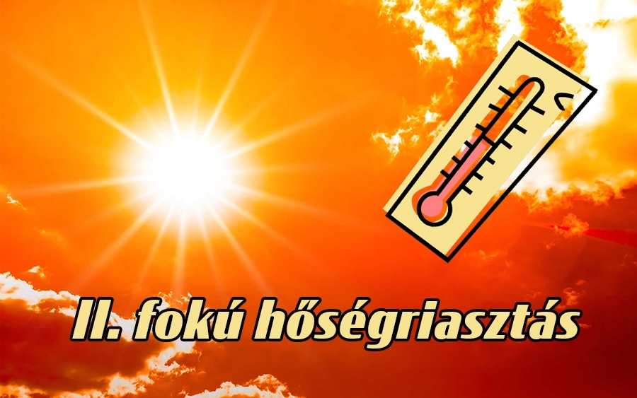 II. fokú hőségriasztás csütörtöktől vasárnapig