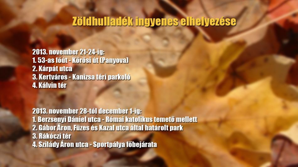 Zöld hétvége kezdődött